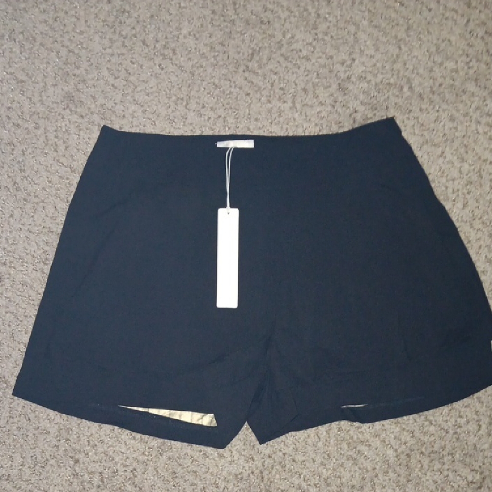 Line & Dot Black High Waist Women's Shorts